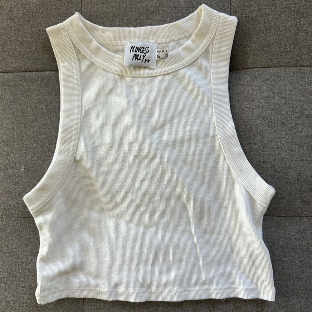 Princess Polly Organic White Ashland Tank Top